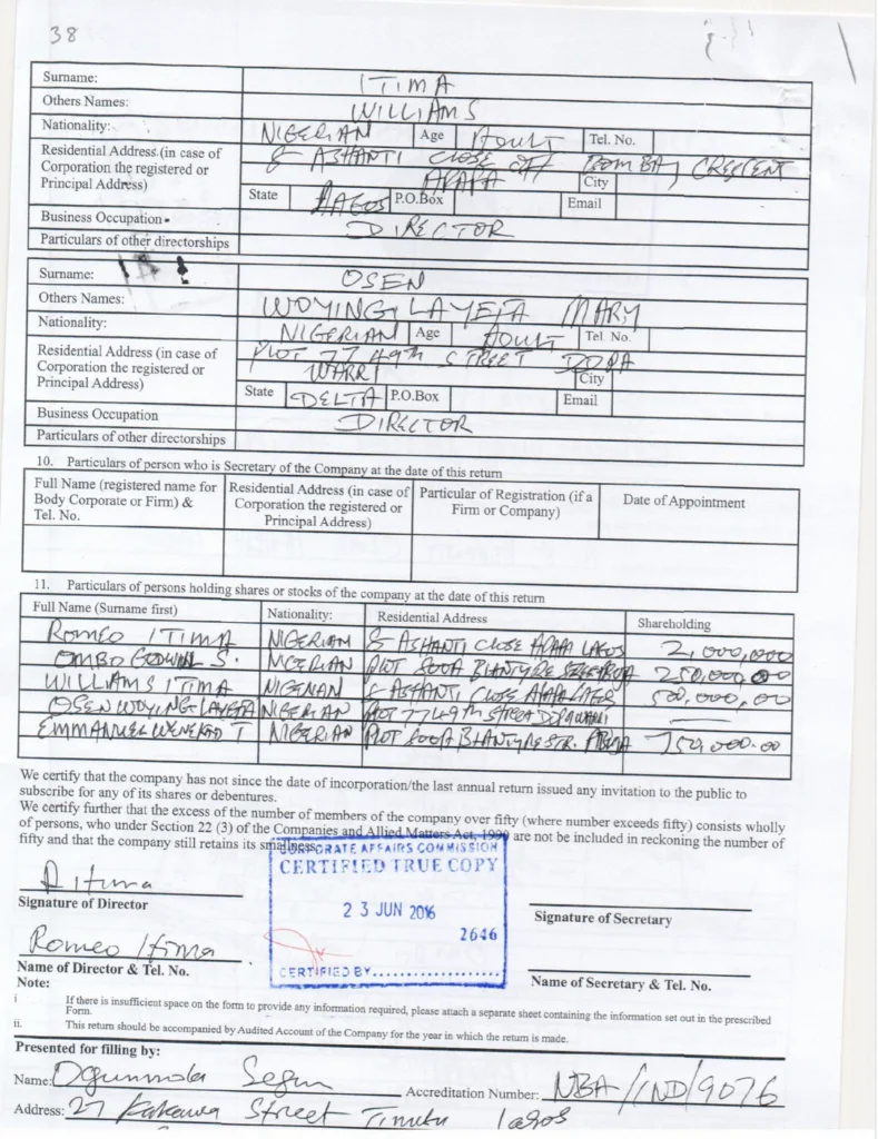 Global West Shareholding Without Leke_s Shares Pg 2